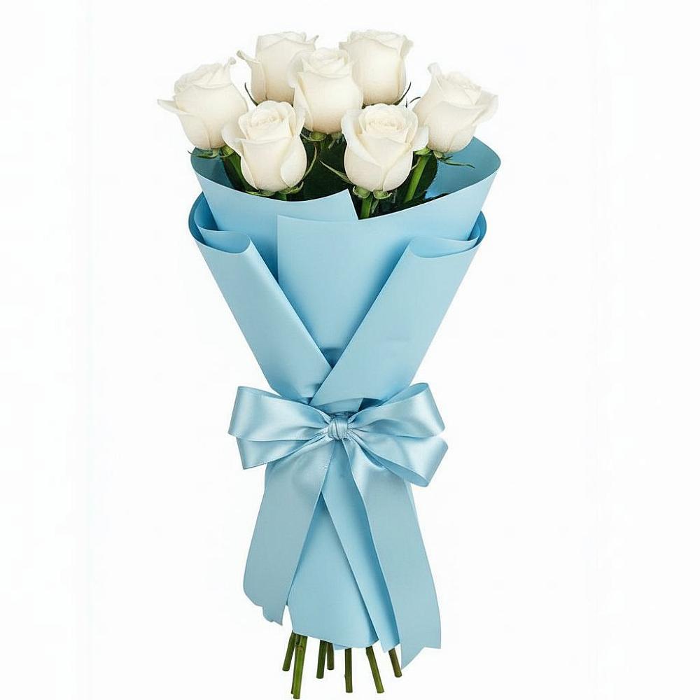 Букет 7 белых роз Проуд в Калаче