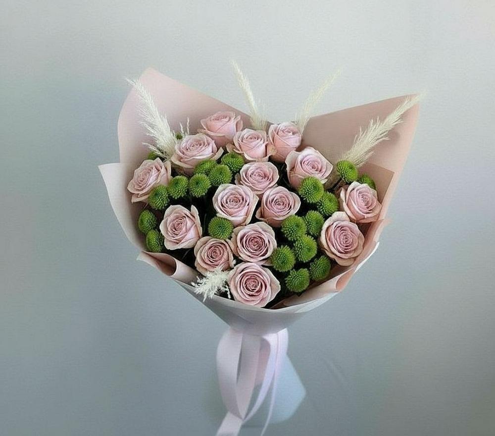 Букет цветов из: Розы и Хризантемы в Калаче