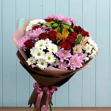 Букет цветов из:  Розы, Хризантемы и Альстромерии в Калаче