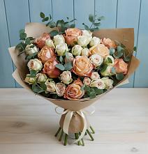 Букет цветов из:  Альстромерии и Розы #REPLACE_PRED# Калаче